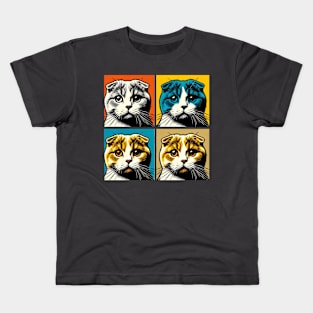 Scottfish Fold Pop Art - Cat Lovers Kids T-Shirt